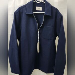 Folk Geldof Navy Blue 1/4 Zip-Up Jacket Medium